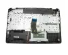 V150646JS1 teclado incl. topcase original Sunrex DE (alemán) plateado/negro con retroiluminacion