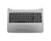 V151802AK3 teclado incl. topcase original Sunrex DE (alemán) negro/plateado con letras de teclado grises