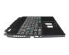 WK2328 teclado incl. topcase original Acer US (Inglés) negro/blanco/negro con retroiluminacion